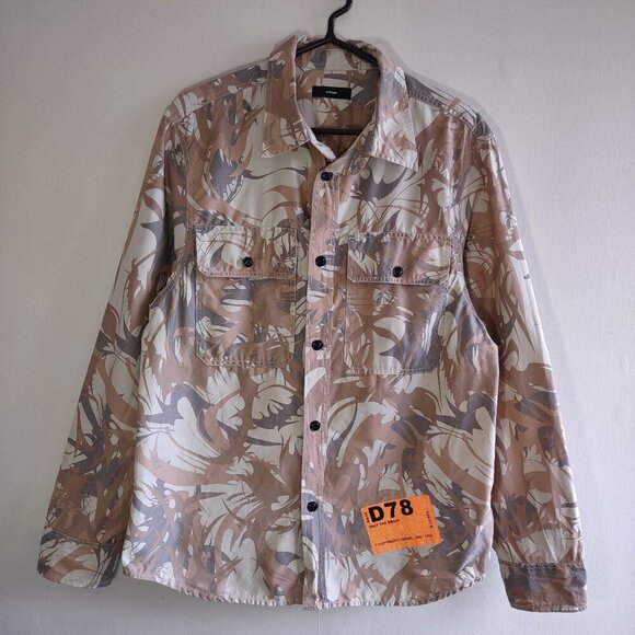 Diesel D78 Camo Military Button Up OverShirt Long Sleeve Men's Size Large Grunge - Picture 2 of 14